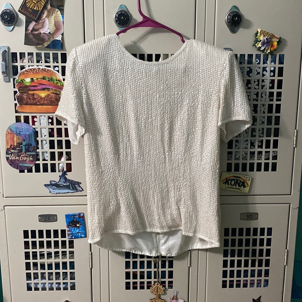 Beaded silk top